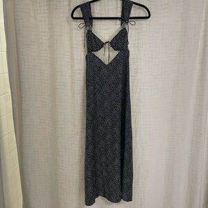 Elegant Black and White Polka Dot Dress